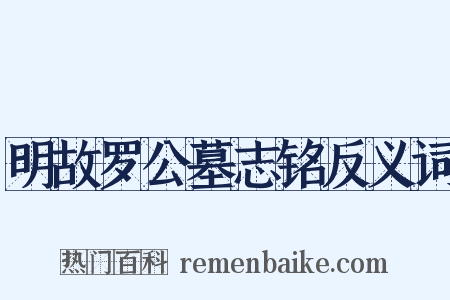 明故罗公墓志铭反义词是什么意思的图片